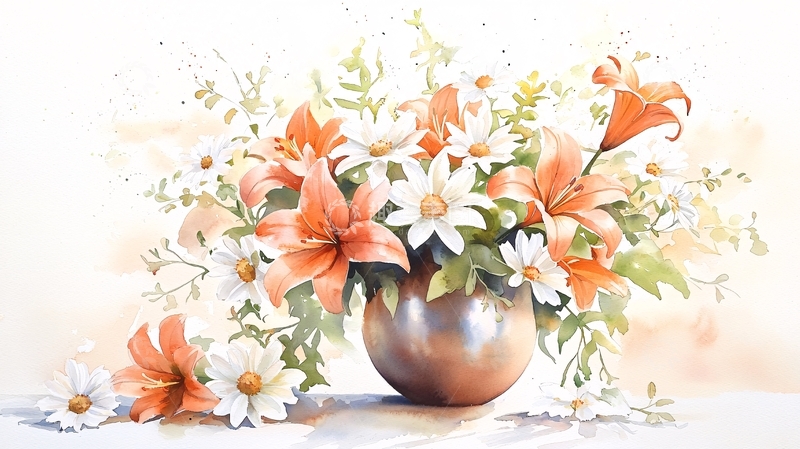 高清大图下载【趣麦麦图】淡雅花卉静物