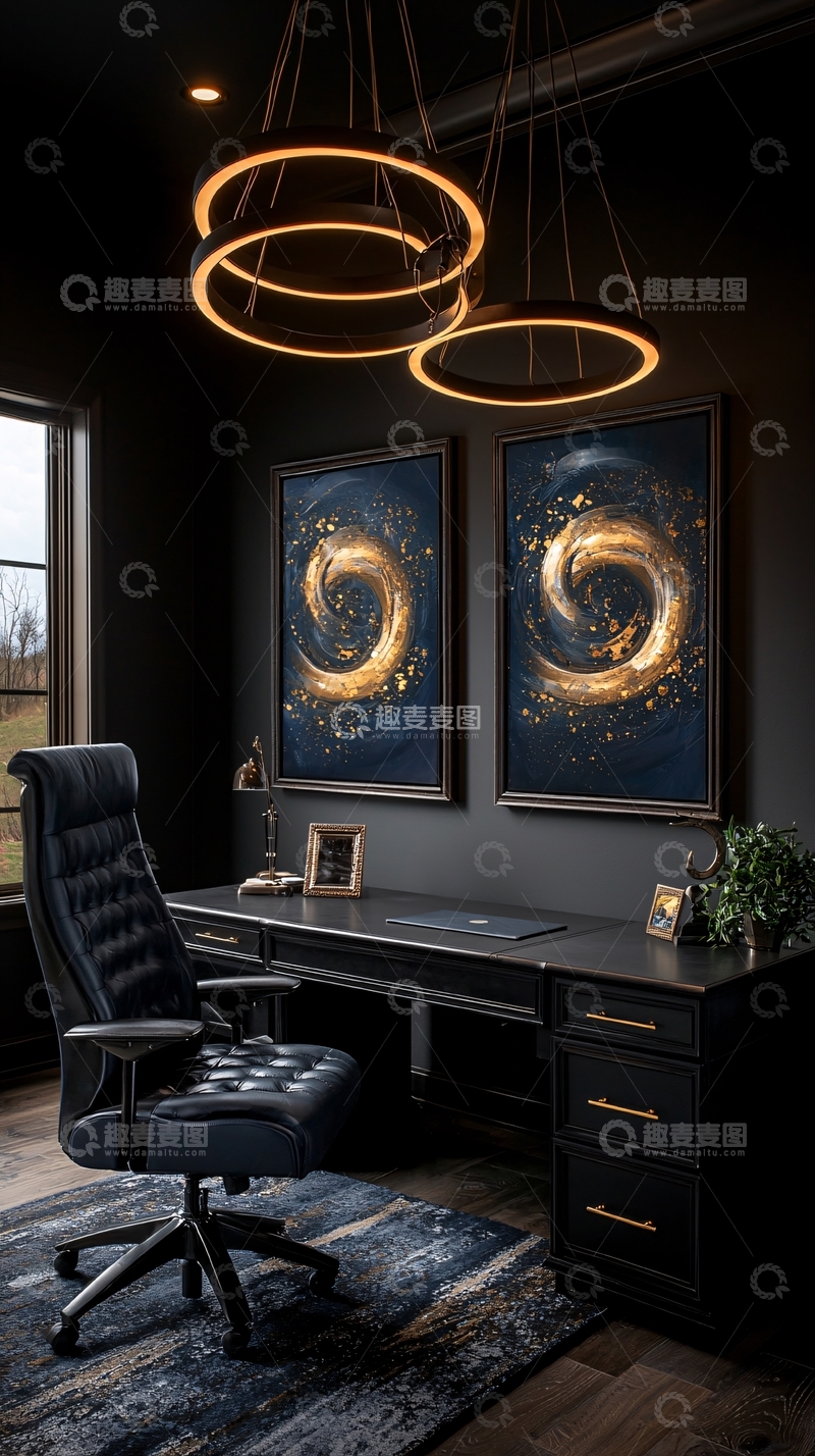 高清大图下载【趣麦麦图】黑色书房高清图片