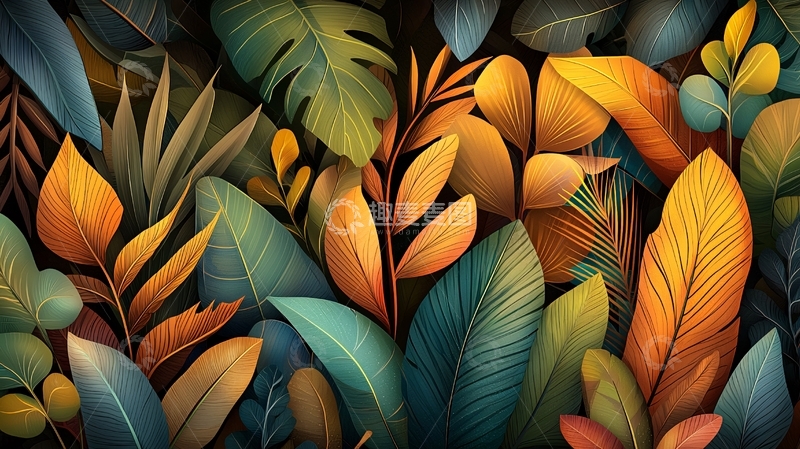 高清大图下载【趣麦麦图】热带植物叶片