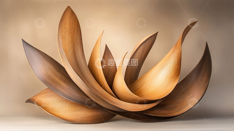 高清大图下载【趣麦麦图】木质花瓣艺术品