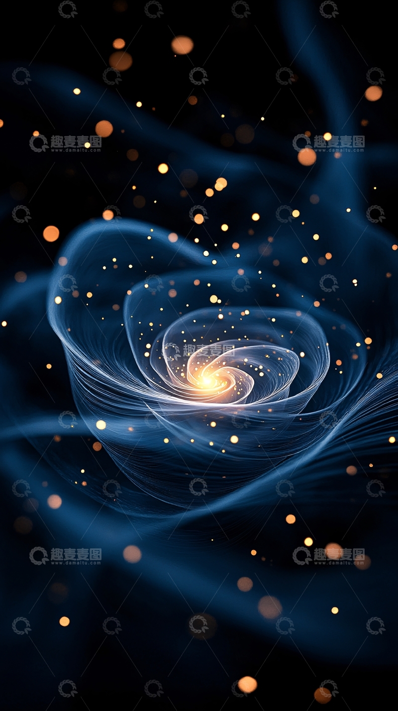 高清大图下载【趣麦麦图】蓝色光晕花朵