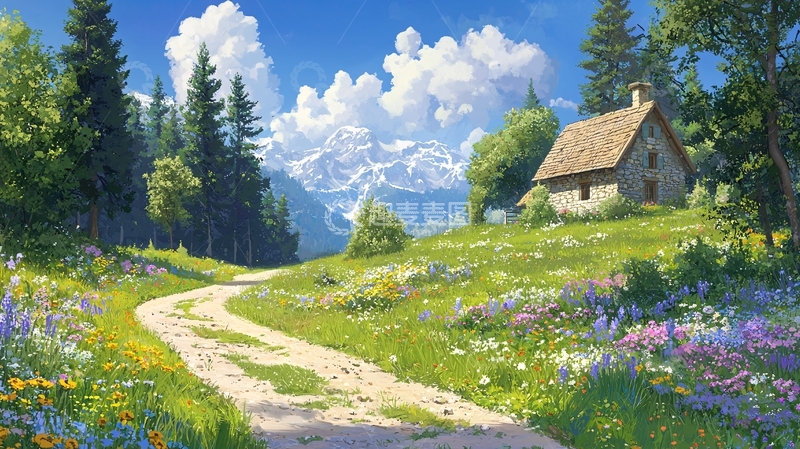 高清大图下载【趣麦麦图】阳光明媚的田园风光
