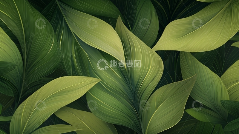 高清大图下载【趣麦麦图】郁郁葱葱的绿叶特写