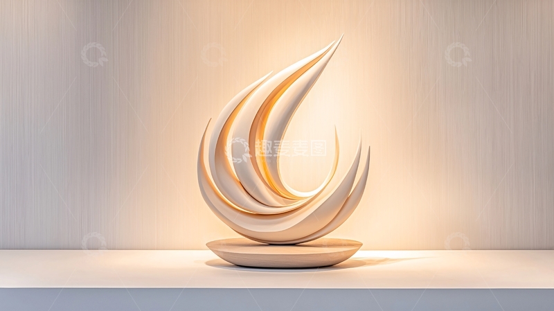 高清大图下载【趣麦麦图】米色弯曲雕塑