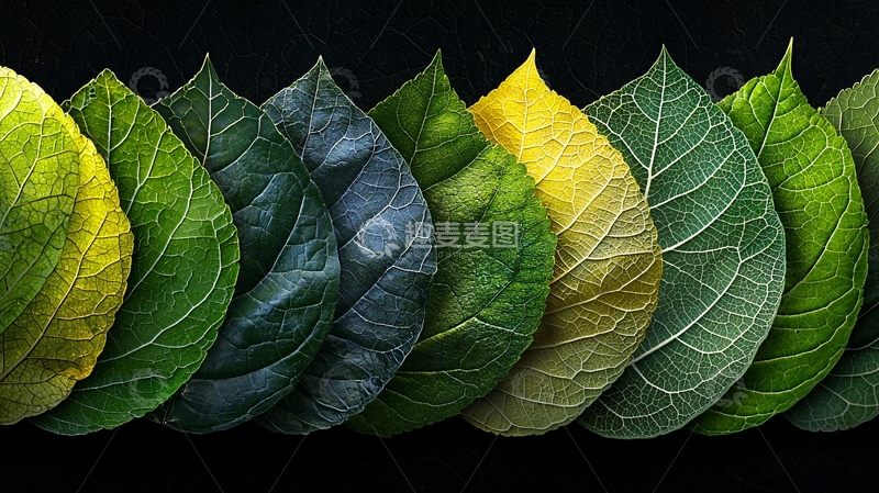 高清大图下载【趣麦麦图】叶片颜色渐变序列