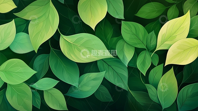 高清大图下载【趣麦麦图】绿叶背景特写