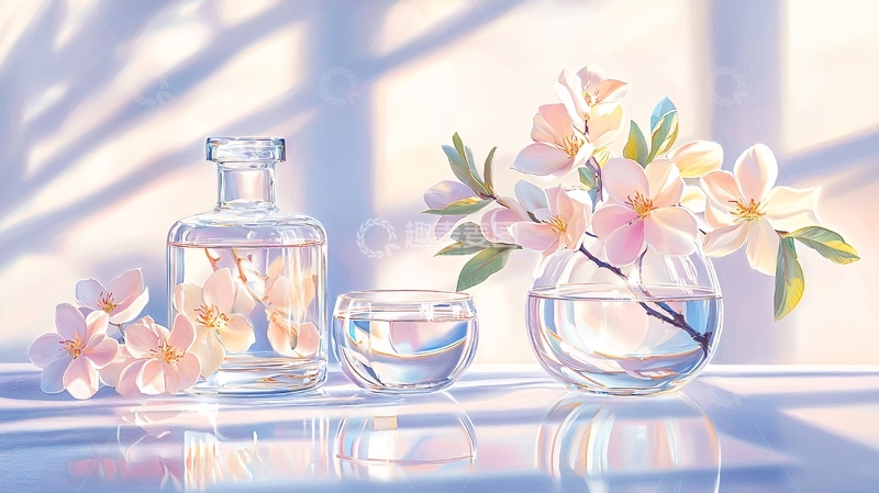 高清大图下载【趣麦麦图】淡雅清新花瓶香水