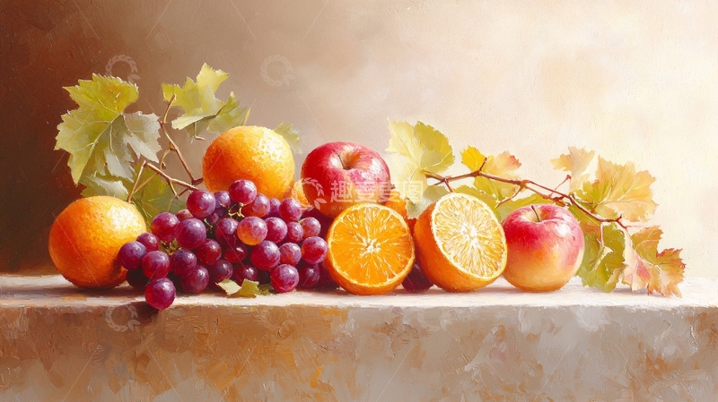 高清大图下载【趣麦麦图】静物水果油画质感