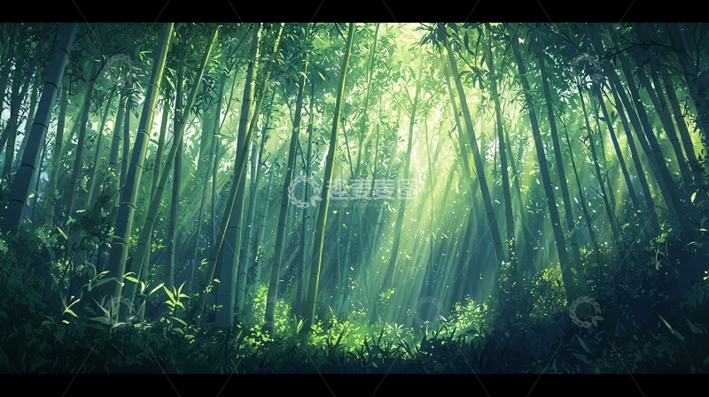 高清大图下载【趣麦麦图】绿色竹林高清图片