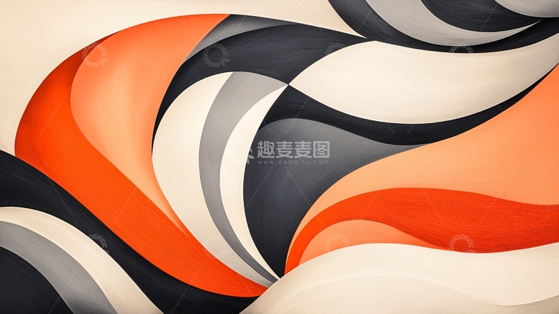 高清大图下载【趣麦麦图】抽象曲线色彩碰撞