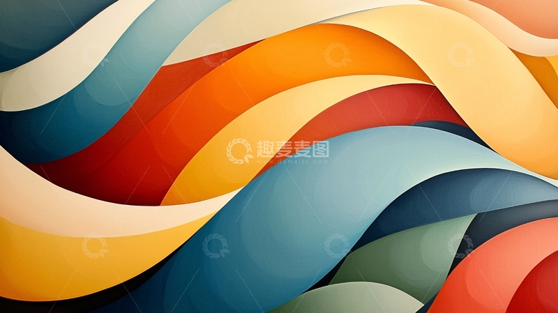 高清大图下载【趣麦麦图】彩色纸张波浪纹理