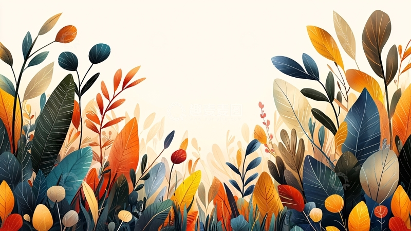 高清大图下载【趣麦麦图】秋日色彩植物背景