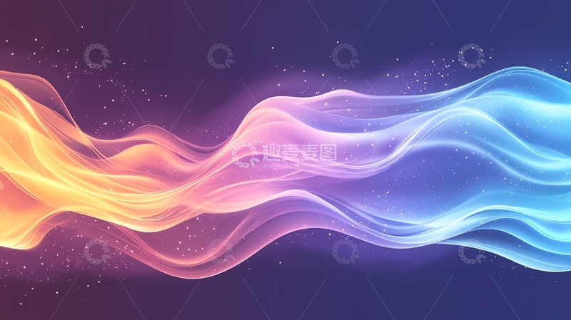 高清大图下载【趣麦麦图】渐变色流动曲线背景