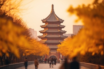 秋季宝塔建筑摄影