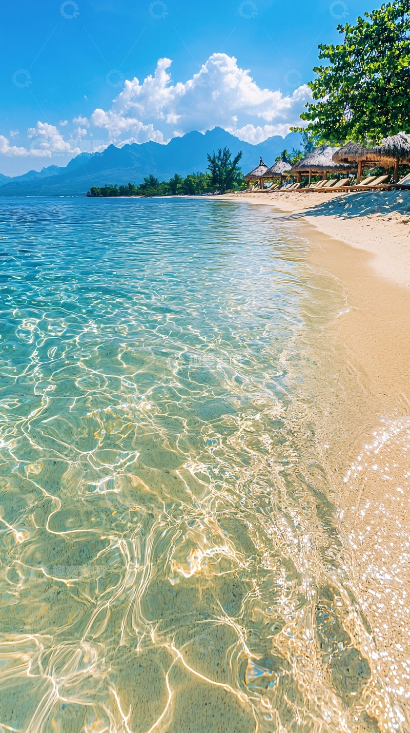 高清大图下载【趣麦麦图】清澈海水沙滩风光
