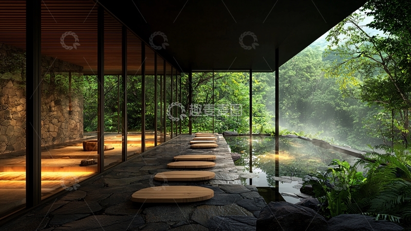 高清大图下载【趣麦麦图】日式庭院高清图片
