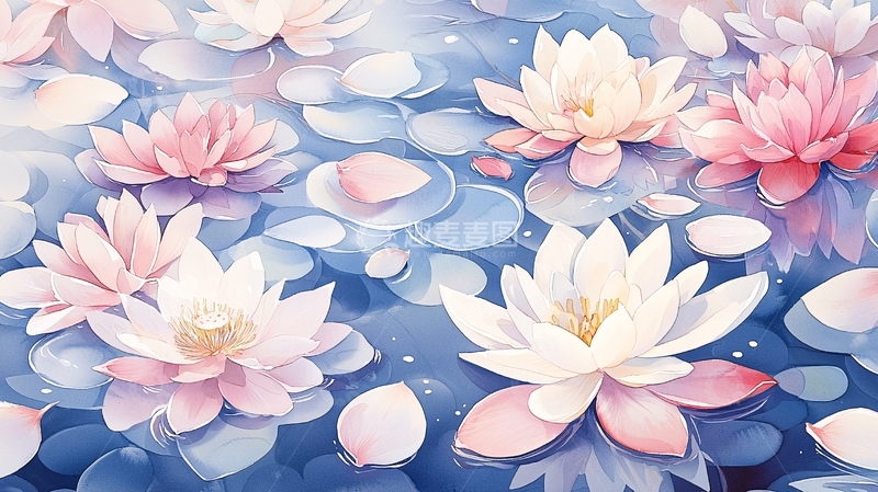 高清大图下载【趣麦麦图】粉色莲花池塘的唯美画面