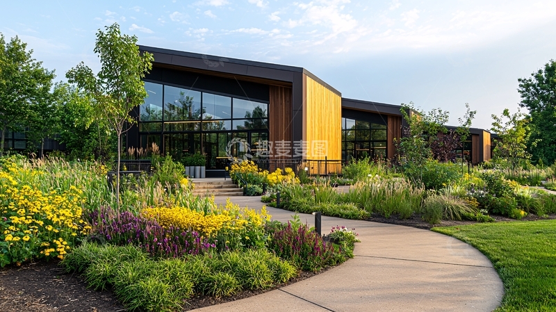 高清大图下载【趣麦麦图】-现代建筑与花园景观