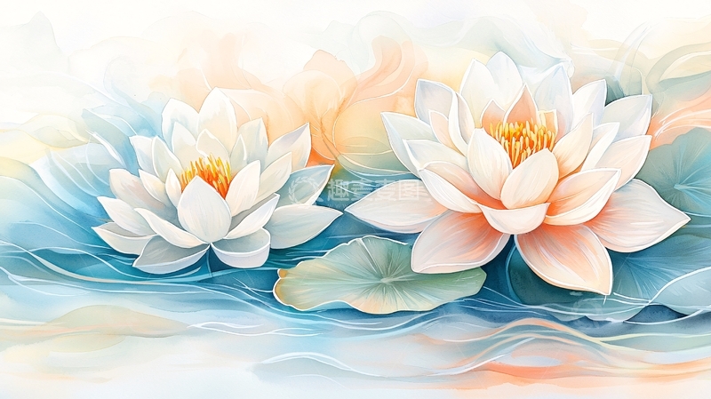 高清大图下载【趣麦麦图】清新淡雅的白色莲花