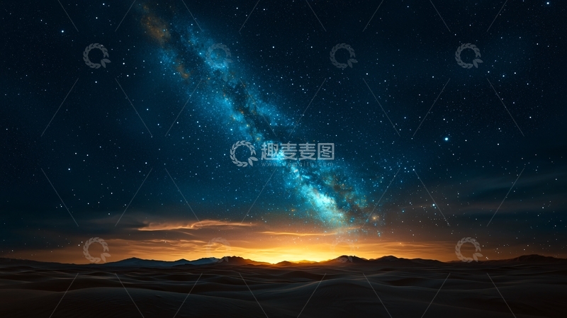 高清大图下载【趣麦麦图】夜空中的银河星空壮丽景色