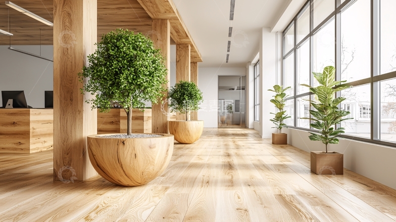 高清大图下载【趣麦麦图】明亮现代办公室走廊