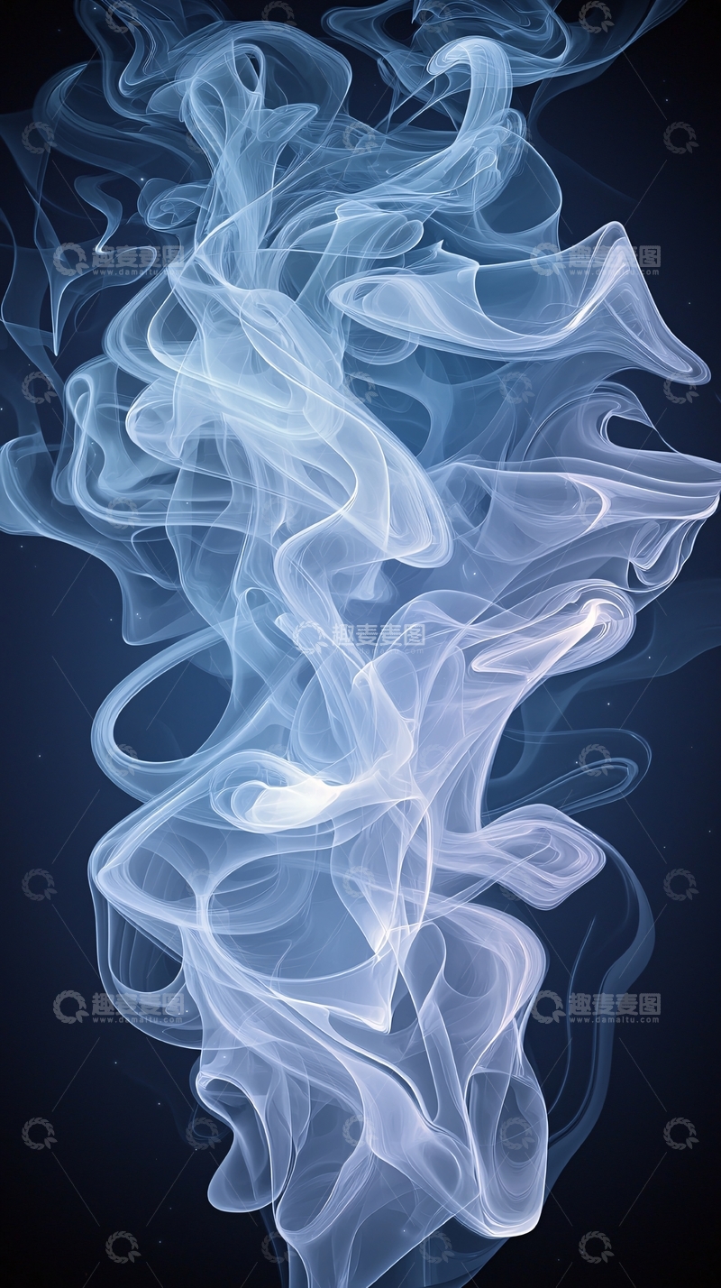 高清大图下载【趣麦麦图】轻盈飘渺的蓝色烟雾