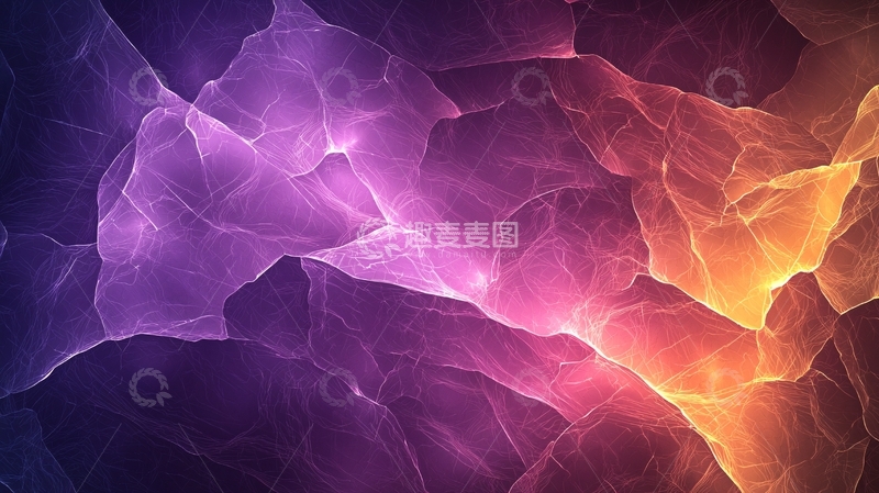 高清大图下载【趣麦麦图】紫色橙色抽象烟雾