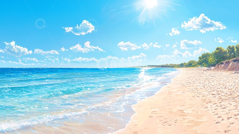 高清大图下载【趣麦麦图】阳光沙滩碧海蓝天