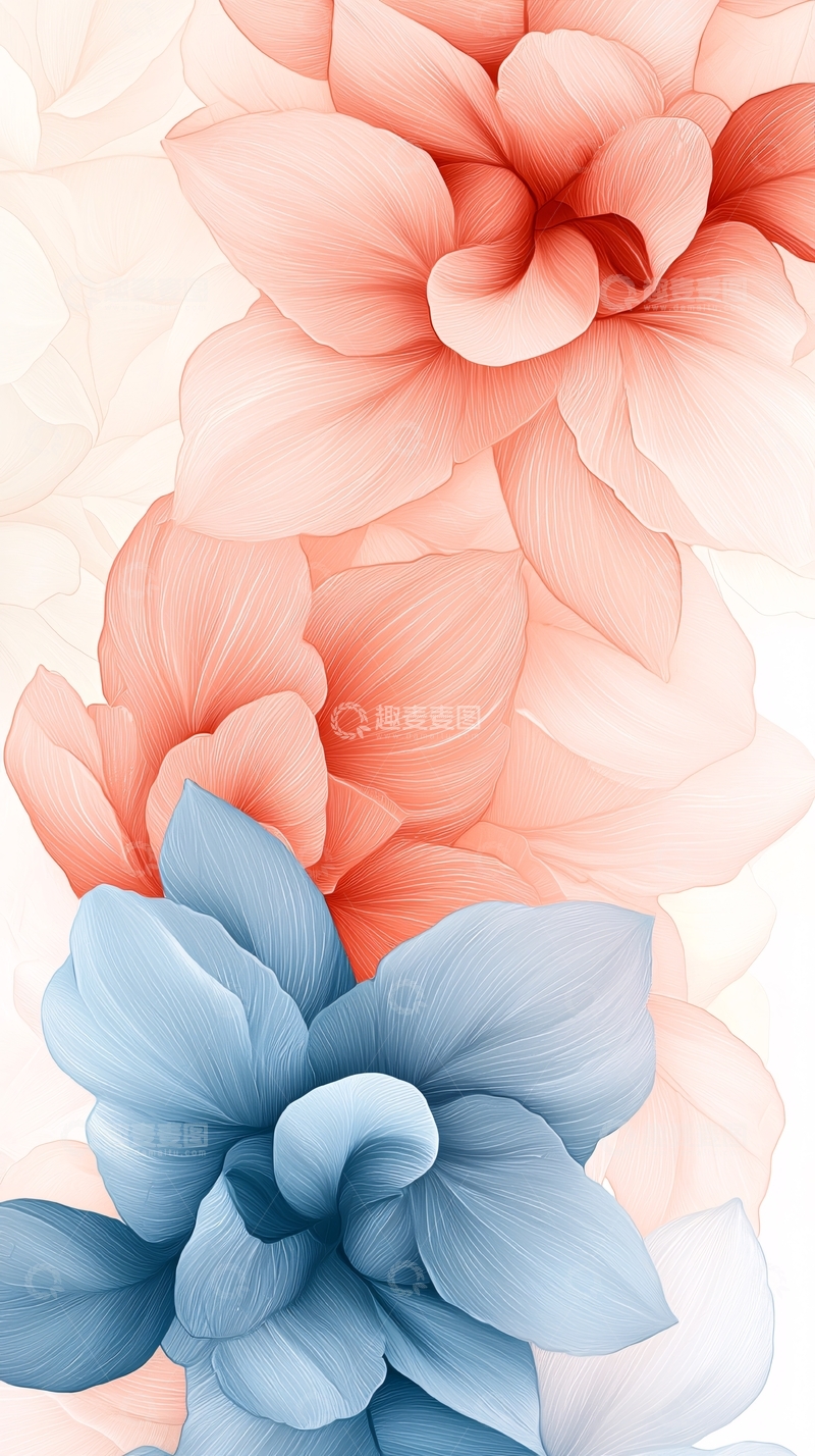 高清大图下载【趣麦麦图】淡雅水彩风花朵