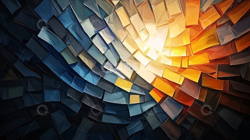 高清大图下载【趣麦麦图】抽象艺术拼贴光效