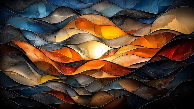 高清大图下载【趣麦麦图】抽象艺术波浪