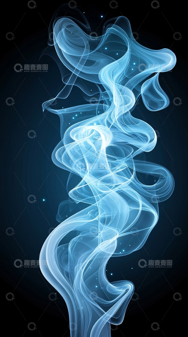 高清大图下载【趣麦麦图】蓝色烟雾优雅流动