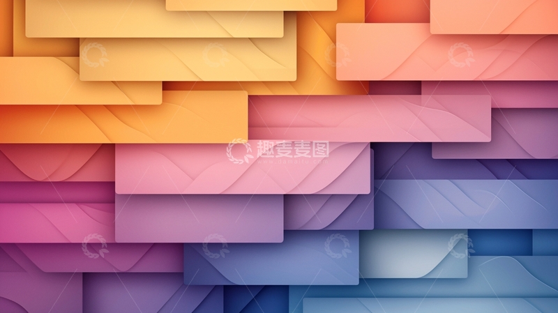 高清大图下载【趣麦麦图】彩色几何块堆叠