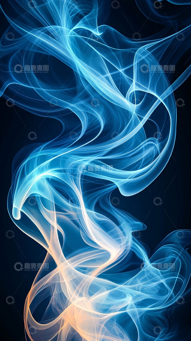 高清大图下载【趣麦麦图】蓝色烟雾抽象背景