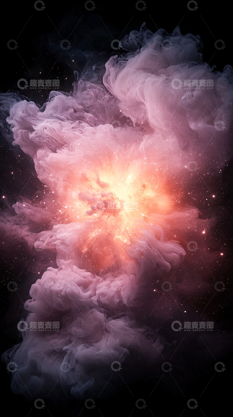 高清大图下载【趣麦麦图】粉色星云宇宙爆炸