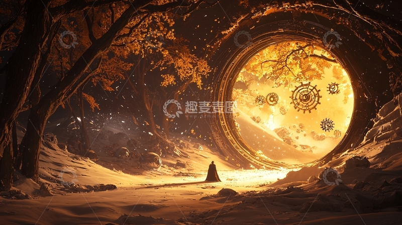 高清大图下载【趣麦麦图】神秘森林中的魔法传送门