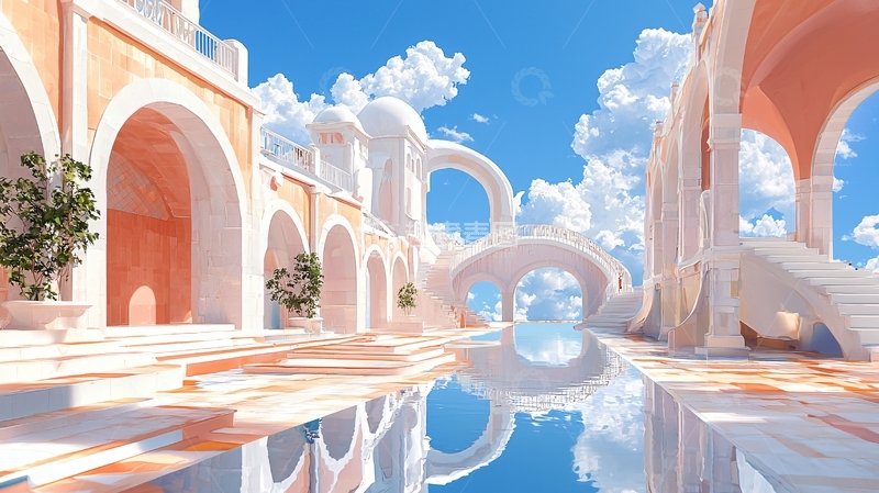 高清大图下载【趣麦麦图】梦幻天空之城景观