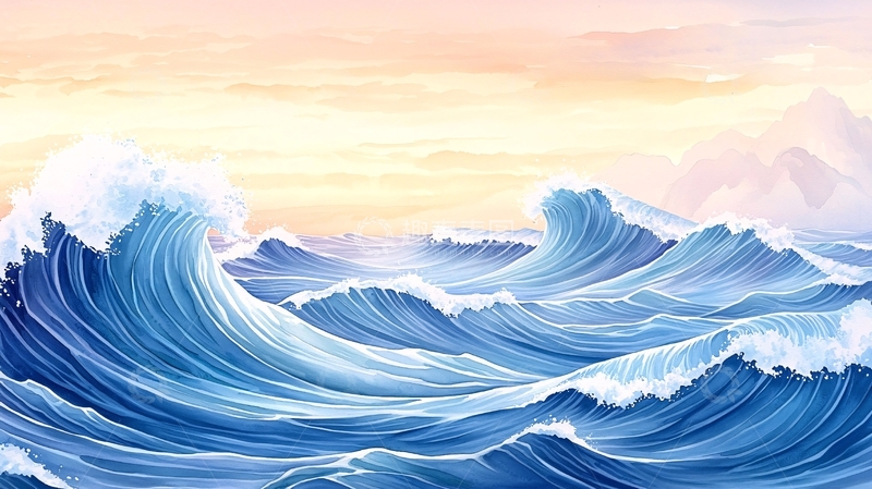 高清大图下载【趣麦麦图】波涛汹涌的海面