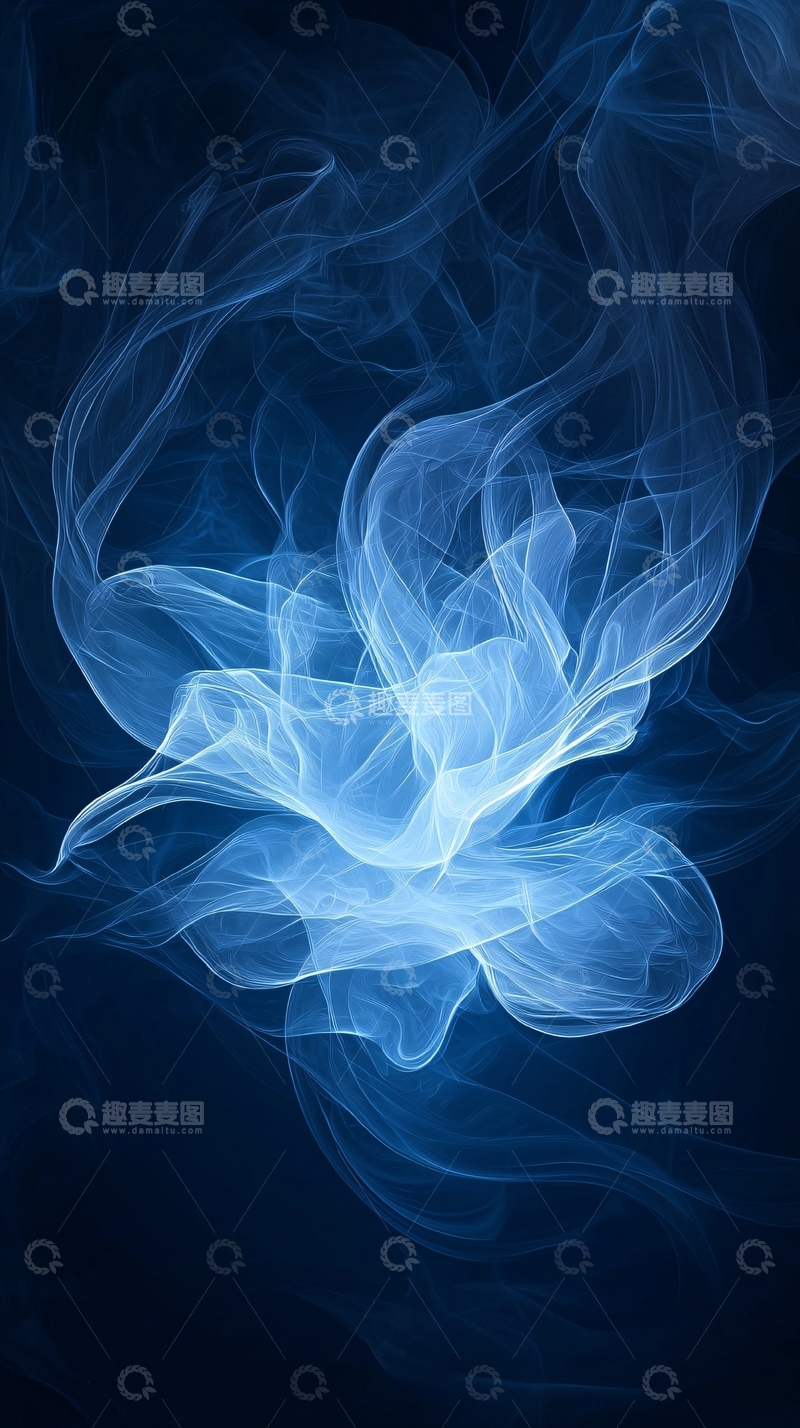 高清大图下载【趣麦麦图】蓝色烟雾状抽象背景