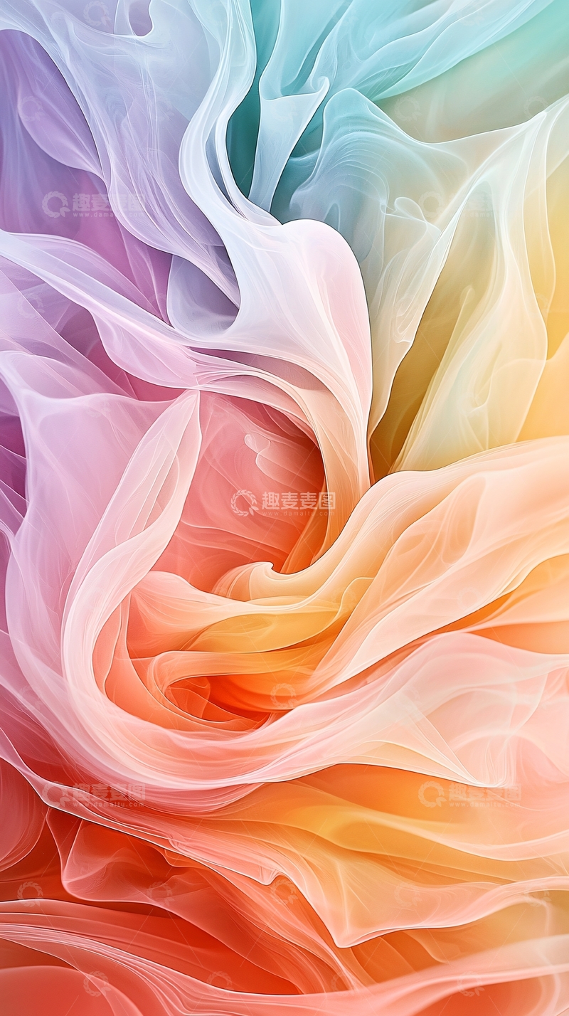 高清大图下载【趣麦麦图】色彩流动的轻纱