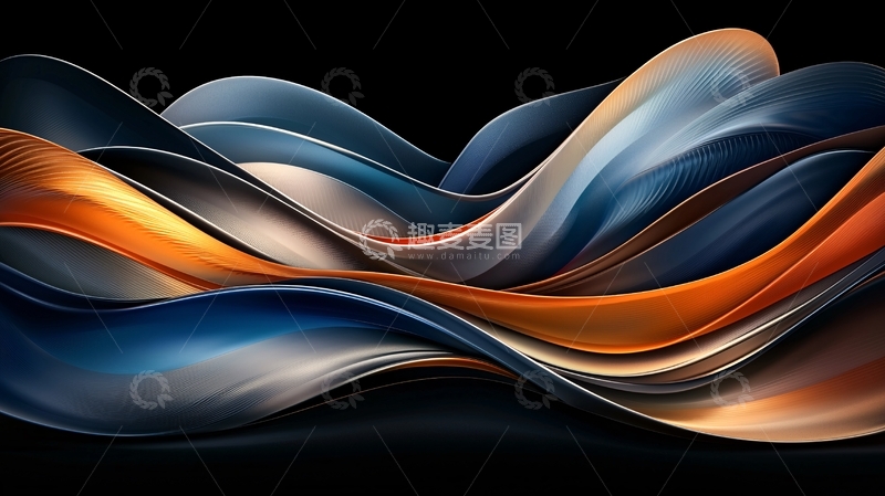 高清大图下载【趣麦麦图】流动抽象艺术曲线