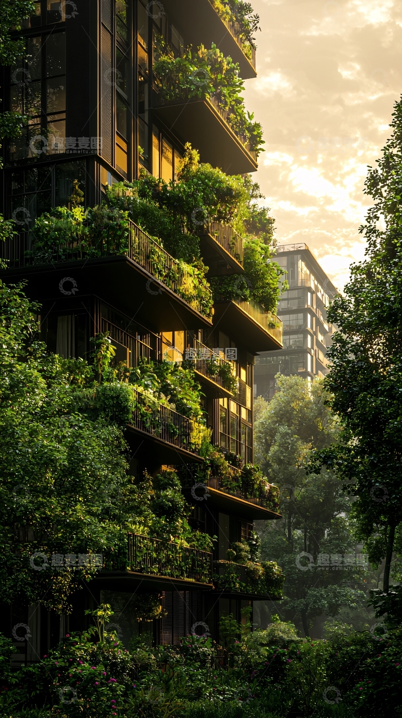 高清大图下载【趣麦麦图】建筑阳台绿植环绕