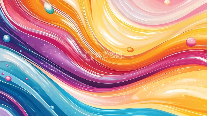 高清大图下载【趣麦麦图】彩色流体抽象背景