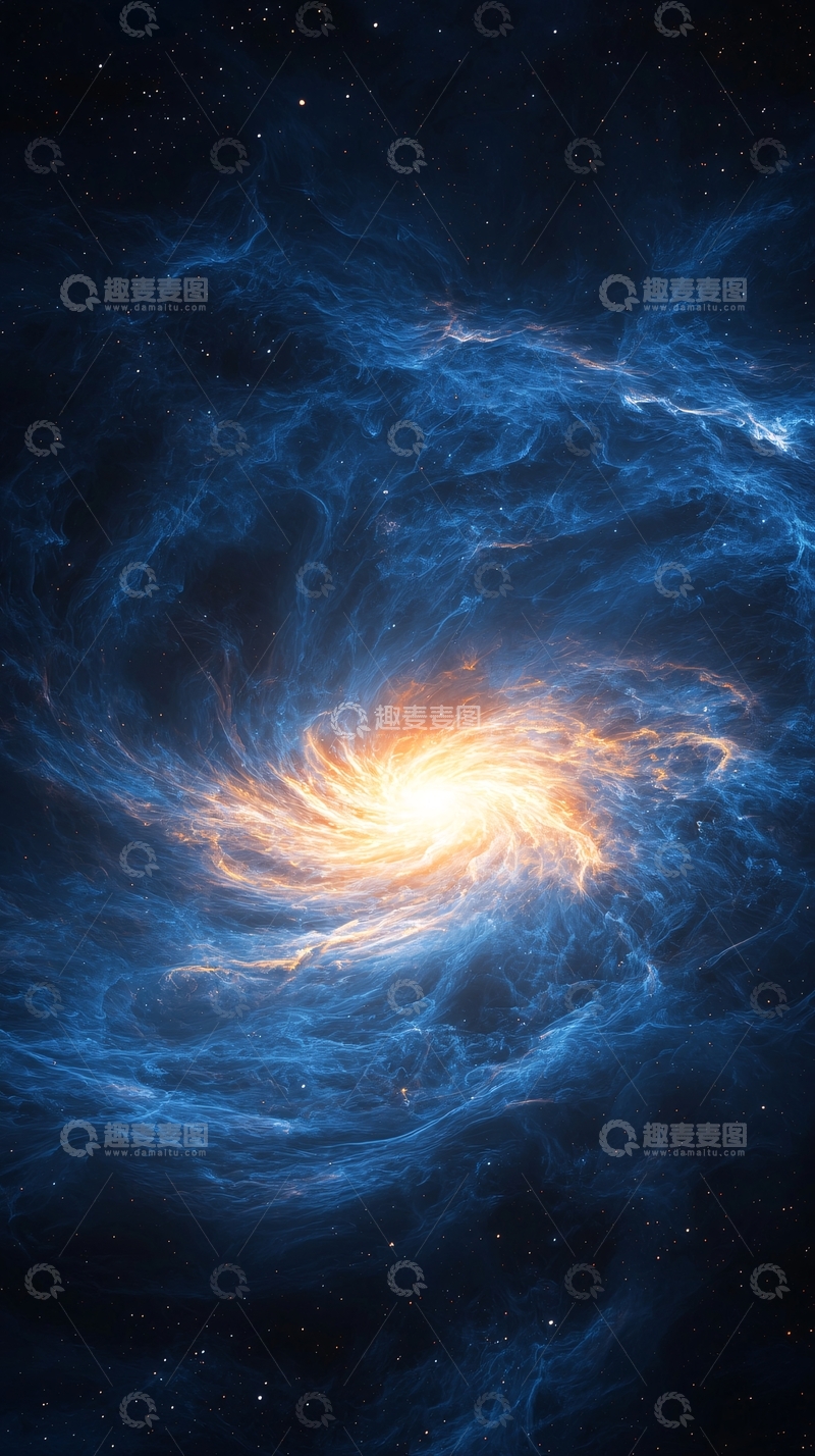 高清大图下载【趣麦麦图】蓝色漩涡星系