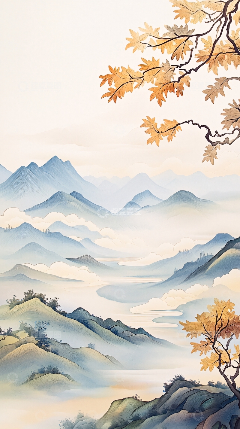 高清大图下载【趣麦麦图】-水墨山水画风景