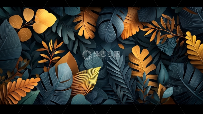 高清大图下载【趣麦麦图】抽象植物叶片背景