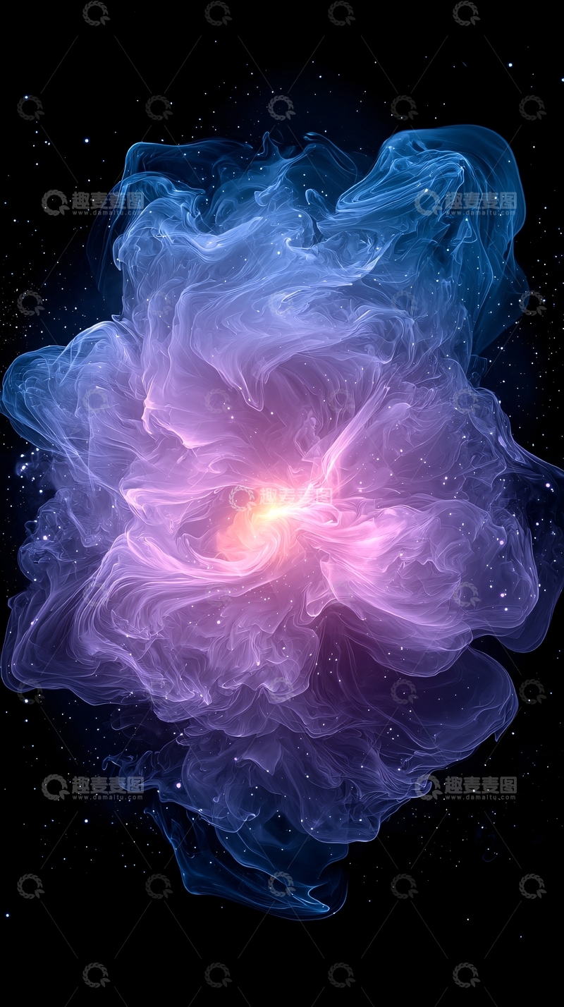 高清大图下载【趣麦麦图】蓝色紫色烟雾星云