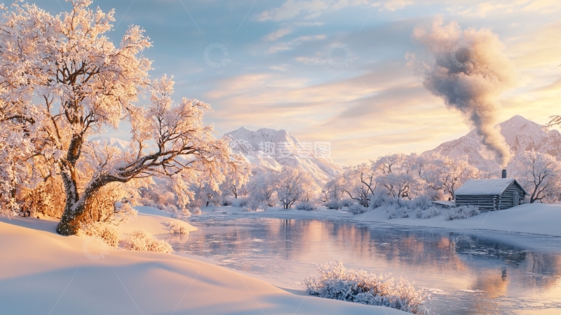 高清大图下载【趣麦麦图】雪后初霁的乡村美景