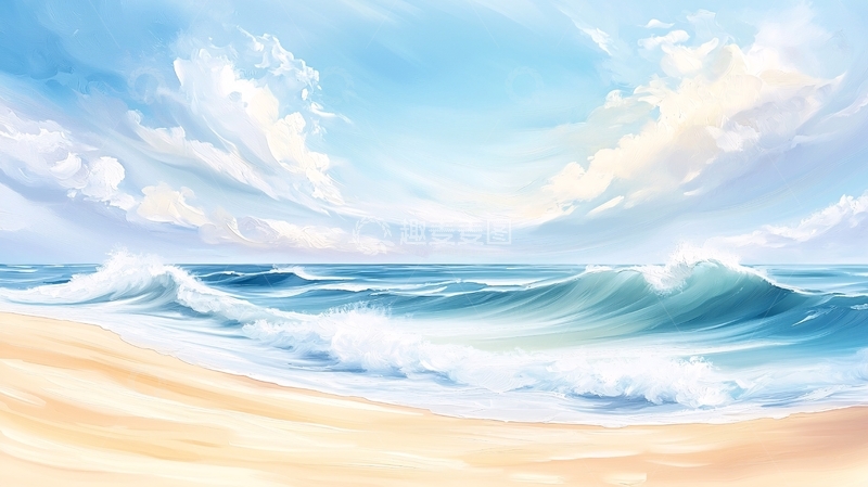 高清大图下载【趣麦麦图】海天一色波涛汹涌的景象