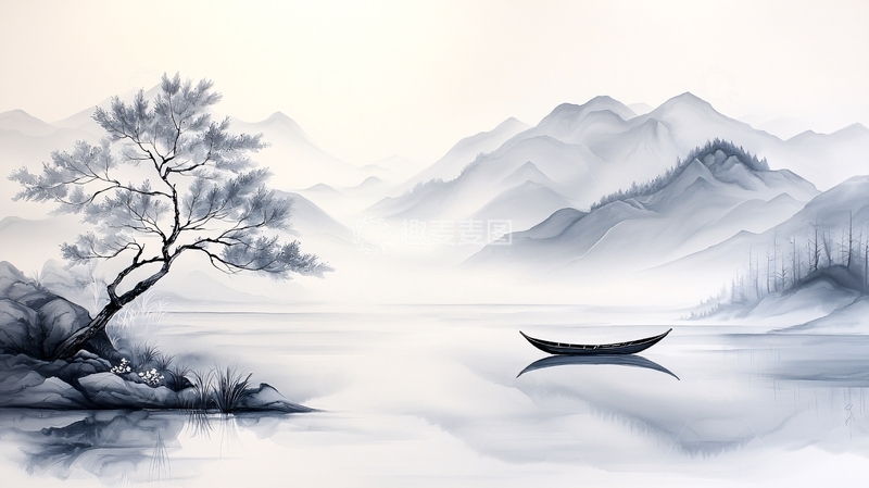 高清大图下载【趣麦麦图】水墨山水高清图片